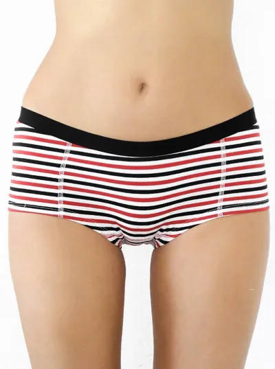 Albero Natur Albero Natur Damen vegan Multipack 6x Slips Boyshorts WeiÃŸ/ Rot/ Schwarz