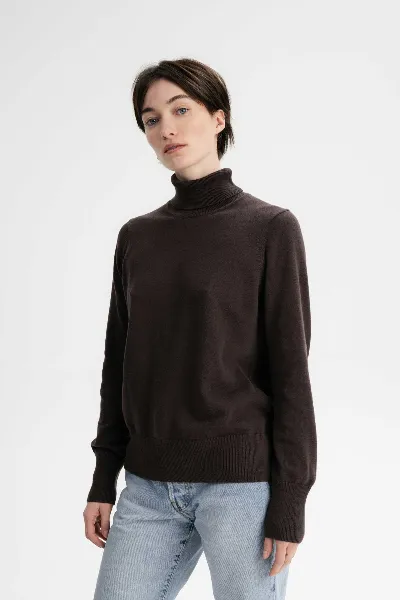 MELA MELA Damen vegan Pullover Feinstrick-Rollkragenpullover Mayura
