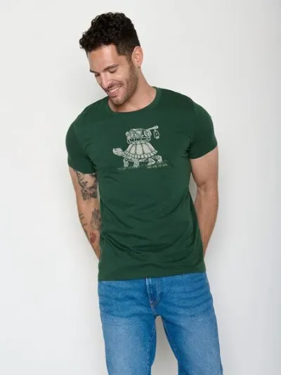 GreenBomb GREENBOMB Turtle Walk Guide - Sportliches T-Shirt aus Bio-Baumwolle / hochwertiger Print / GOTS / Fair & Vegan