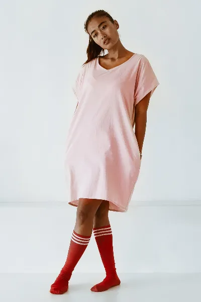 The Driftwood Tales The Driftwood Tales Damen vegan Kleid Oversize T-Shirt Rosa