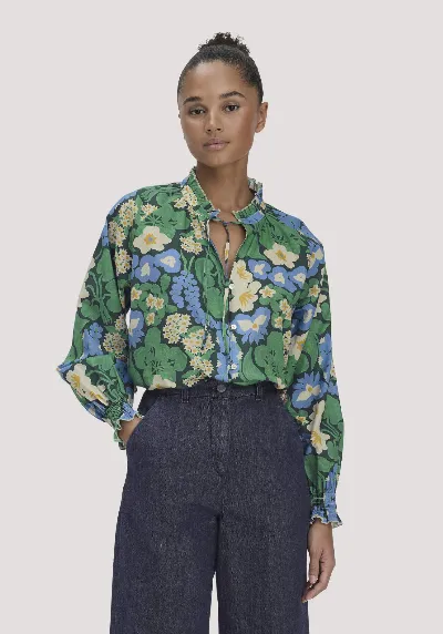 hessnatur hessnatur Damen Bluse Relaxed LIV LEE aus Bio-Baumwolle - grün