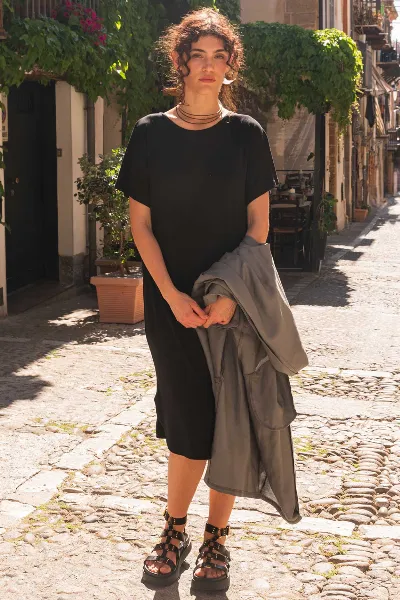 Widda Widda Damen vegan Kleid Rückenfrei Farlo