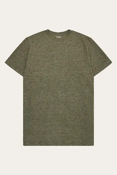 KnowledgeCotton Apparel KnowledgeCotton Apparel Herren vegan T-Shirt Herren Leinen Gebrannte Olive