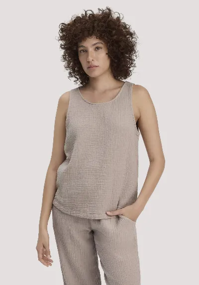 hessnatur hessnatur Damen Musselin Top PURE COMFORT aus Bio-Baumwolle - beige