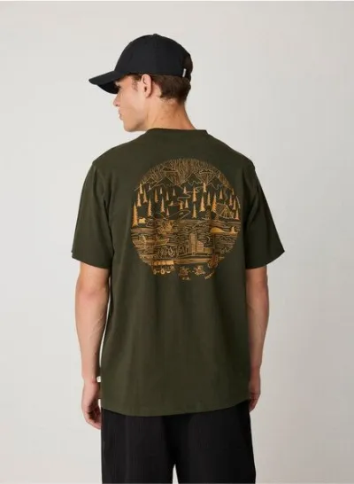 KnowledgeCotton Apparel KnowledgeCotton Apparel T-Shirt mit Rückenprint aus Bio-Baumwolle