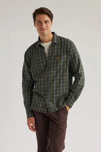 TWOTHIRDS TWOTHIRDS Herren vegan Hemd Laytown Grün & Marine