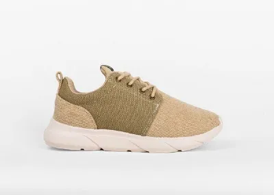 8000Kicks 8000Kicks Explorer V2 Beige und Grün - Wasserdichte Hanfschuhe