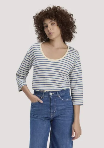 hessnatur hessnatur Light Slub Streifen Longsleeve Relaxed aus reiner Bio-Baumwolle