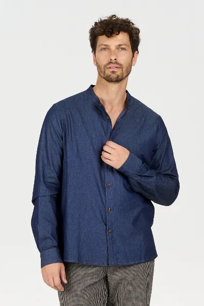KOMODO KOMODO Herren vegan Hemd Robbie Chambray Mid Wash Blau