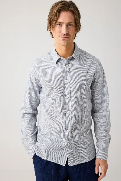 KnowledgeCotton Apparel KnowledgeCotton Apparel Herren vegan Hemd Dune Regular Stripe