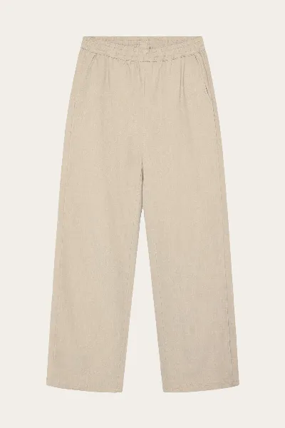KnowledgeCotton Apparel KnowledgeCotton Apparel Damen vegan Hose Posey Wide Leinen Mix Light Feather Gray
