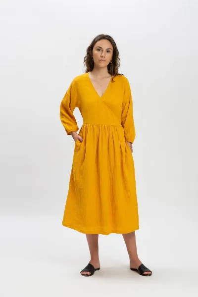 MATONA MATONA Damen vegan Kleid Musselin Marigold