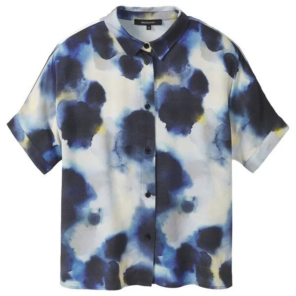 recolution recolution Kurzarm-Bluse LOTUS WATERDROP