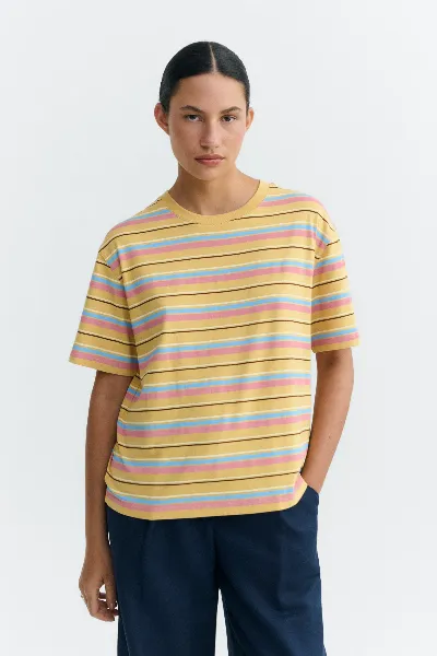 thinking mu Thinking MU Damen vegan T-Shirt Lucia Mehrfarbig Gestreift
