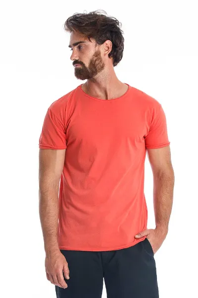RAVENS VIEW IBIZA RAVENS VIEW IBIZA Herren vegan T-Shirt Runder Wilder Ausschnitt Radiant Red