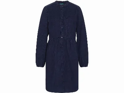 tranquillo tranquillo Bio-Damen-Midi-Cord-Kleid mit Rüschen-Kragen, night,