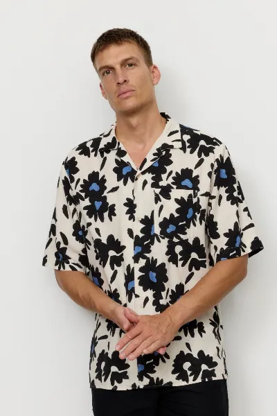 recolution Recolution Herren vegan Shirt Cactus Bloom Electric Blue