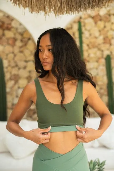 YogiLiebe YogiLiebe Yoga double wende Bra Maitri aus Bio-Baumwolle Emerald Forest & Sacred Sage
