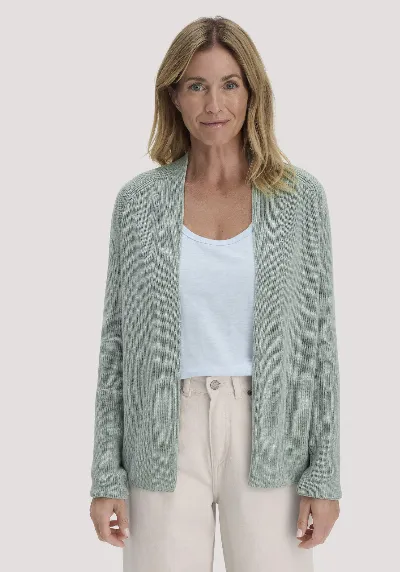 hessnatur hessnatur Damen Strick Jacke Regular aus Bio-Baumwolle - grün