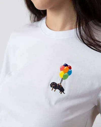 Bavarian Caps Bavarian Caps Damen T-Shirt Dackelexpress Mini - Weiß