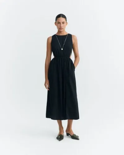 thinking mu thinking mu Kurzarm Midikleid aus Bio-Baumwolle Modell: Kin