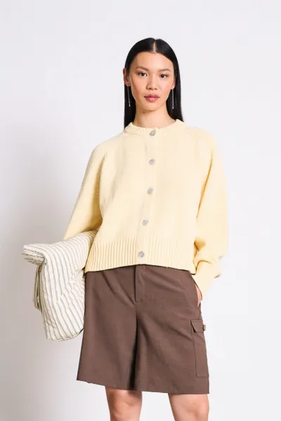 JAN N JUNE JAN 'N JUNE Damen vegan Strickjacke Sivia Gelb