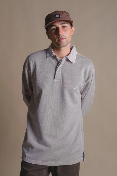 Trendsplant Trendsplant Herren vegan Pullover Polo Essential Pigment Island Fossil