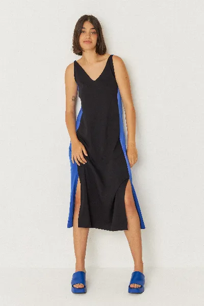 SKFK SKFK Damen vegan Kleid Uda Schwarz/Blau