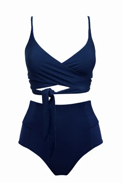 Anekdot Anekdot Damen vegan Bikini Lin + Schleife Marine