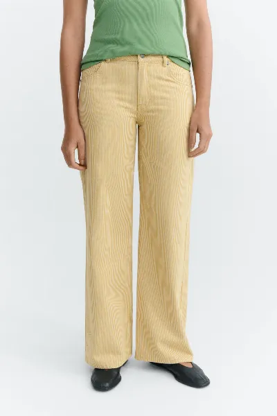 thinking mu Thinking MU Damen vegan Hose Kettan Low Rise Gestreift
