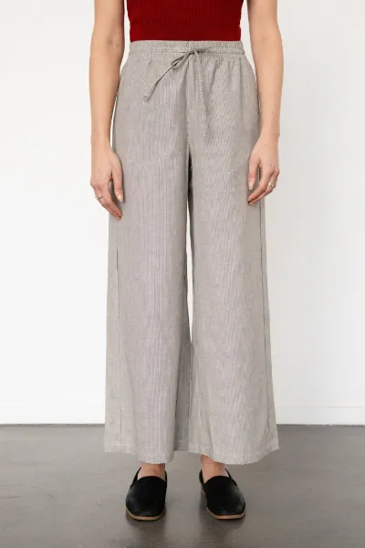 Rotholz Rotholz Damen vegan Hose Flared Grau Gestreift