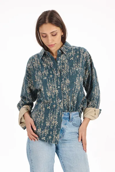 KOMODO KOMODO Damen vegan Shirt Hanako Blue Floral