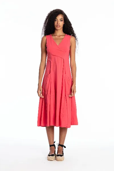 RAVENS VIEW IBIZA RAVENS VIEW IBIZA Damen vegan Kleid Ã„rmellos Paola Electric Red