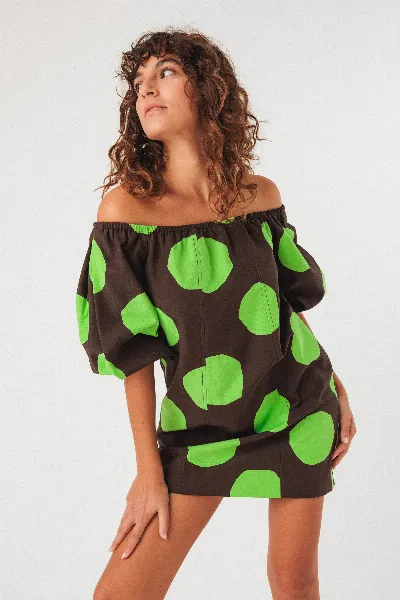 SKFK SKFK Damen vegan Kleid Silbane Braun/Grün