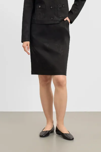 LAURIE LAURIE Damen vegan Rock Simone Black Bloom Print