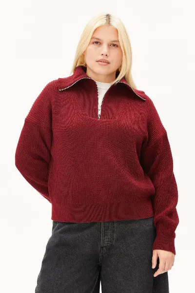 ARMEDANGELS ARMEDANGELS Damen vegan Pullover Vanise Mit Rippenstrick Troyer