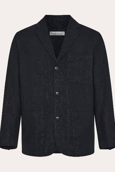 KnowledgeCotton Apparel KnowledgeCotton Apparel Herren vegan Blazer Leinen Schwarz Jet
