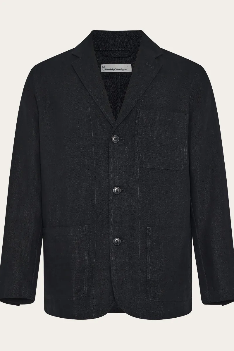 KnowledgeCotton Apparel KnowledgeCotton Apparel Herren vegan Blazer Leinen Schwarz Jet