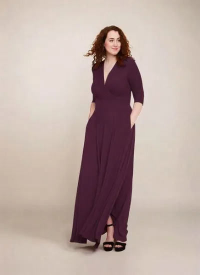 Ingoria Ingoria MAGDALENA Maxi Kleid 3/4 Arm mit Taschen aus TENCEL® Modal Jersey