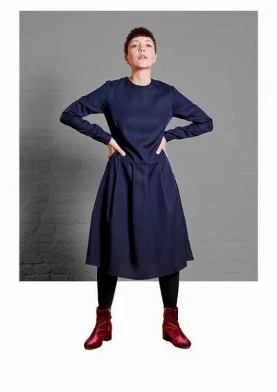 Sophia Schneider-Esleben Sophia Schneider-Esleben Dress Eve, Navy - Damenkleid aus Tencel