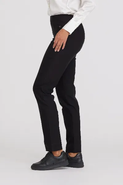 LAURIE LAURIE Damen vegan Hose Betty Regular Ml Schwarz Gebürstet