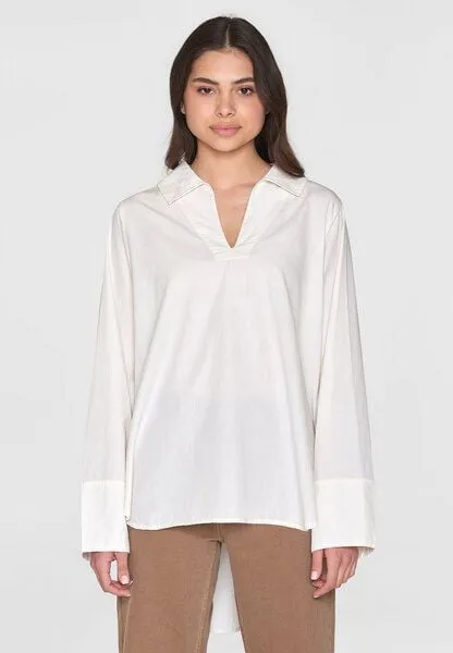 KnowledgeCotton Apparel KNOWLEDGECOTTON APPAREL Loose A-Shape Chambray Shirt aus Bio-Baumwolle