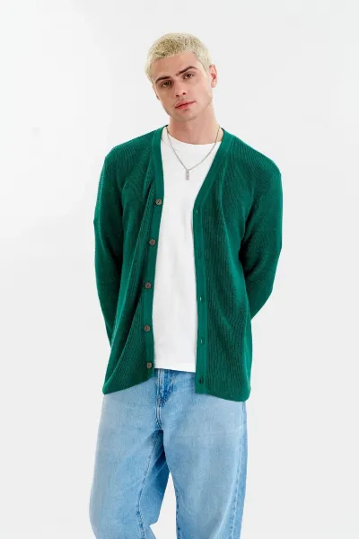 KOMODO KOMODO Herren vegan Strickjacke Lucas Grün