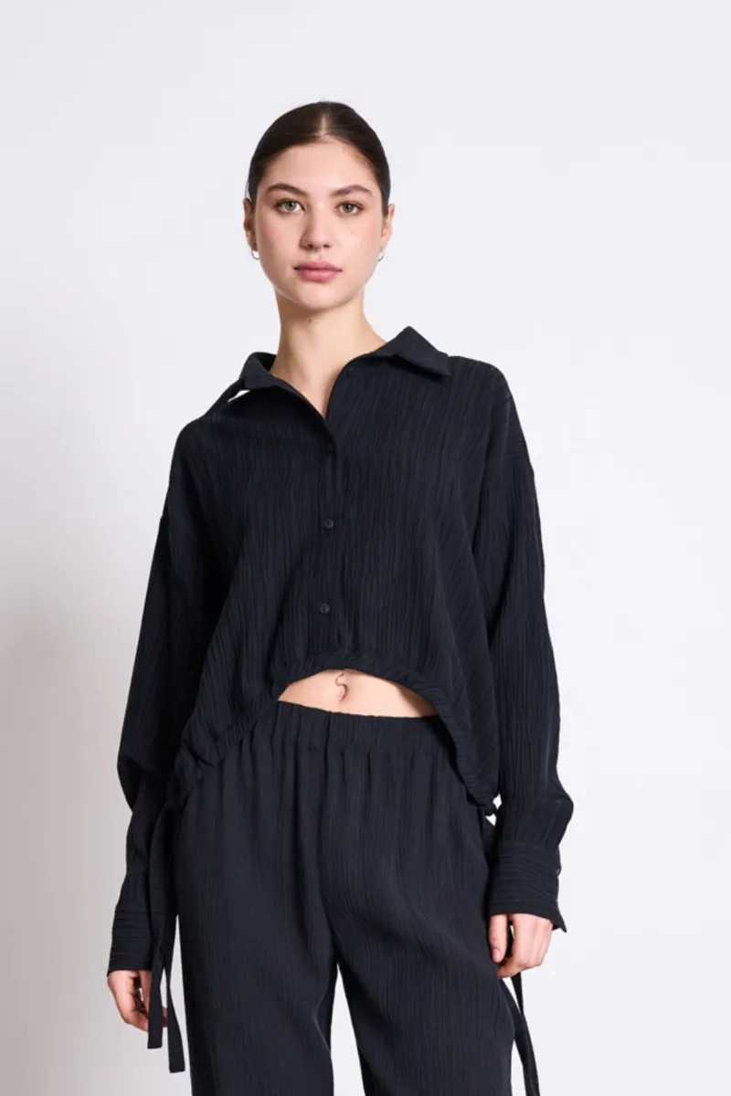 JAN 'N JUNE Bluse Isted Clinkle Schwarz