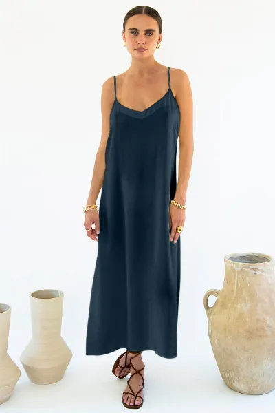 Neu Nomads Neu Nomads Damen vegan Kleid Slip Gitta Mitternacht