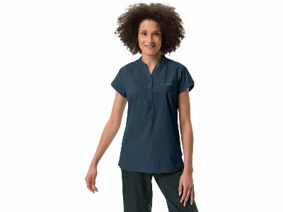 Vaude VAUDE Damen-T-Shirt Yaras SL II mit halber Knopfleiste, dark sea uni,