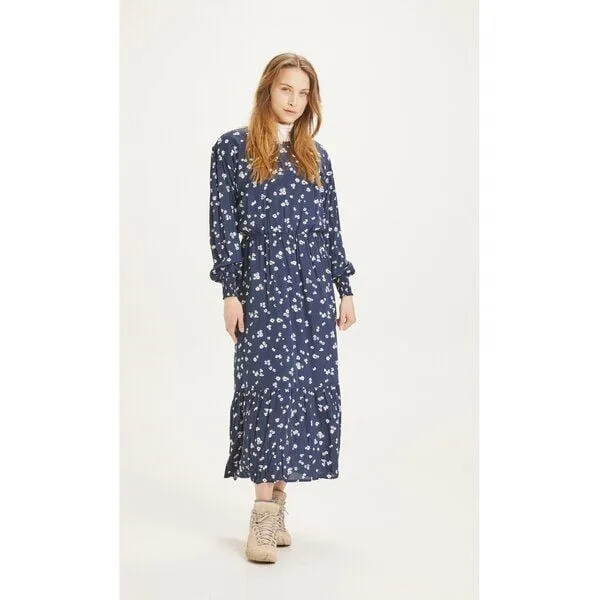 KnowledgeCotton Apparel KnowledgeCotton Apparel Maxikleid Fleur mit Blumenmuster aus Lenzing EcoVero