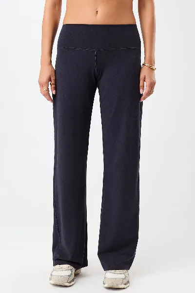 mandala MANDALA Damen vegan Hose Weites Bein Nacht Himmelblau