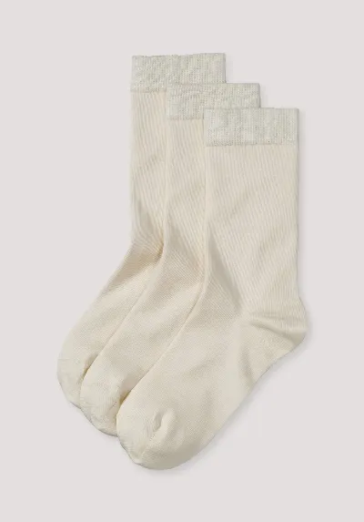 hessnatur hessnatur Damen Socken im 3er-Pack aus Bio-Baumwolle - weiß - Größe 38-40