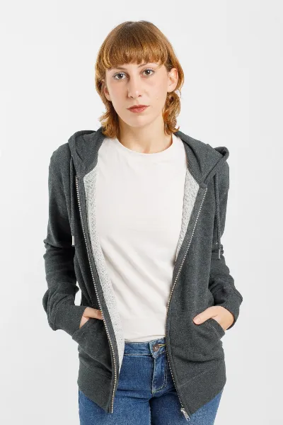 TORLAND TORLAND Herren vegan Zip Hoodie Connector Dark Heather Grey